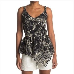 Walter Baker Paola Asymmetrical Peplum Hem Top